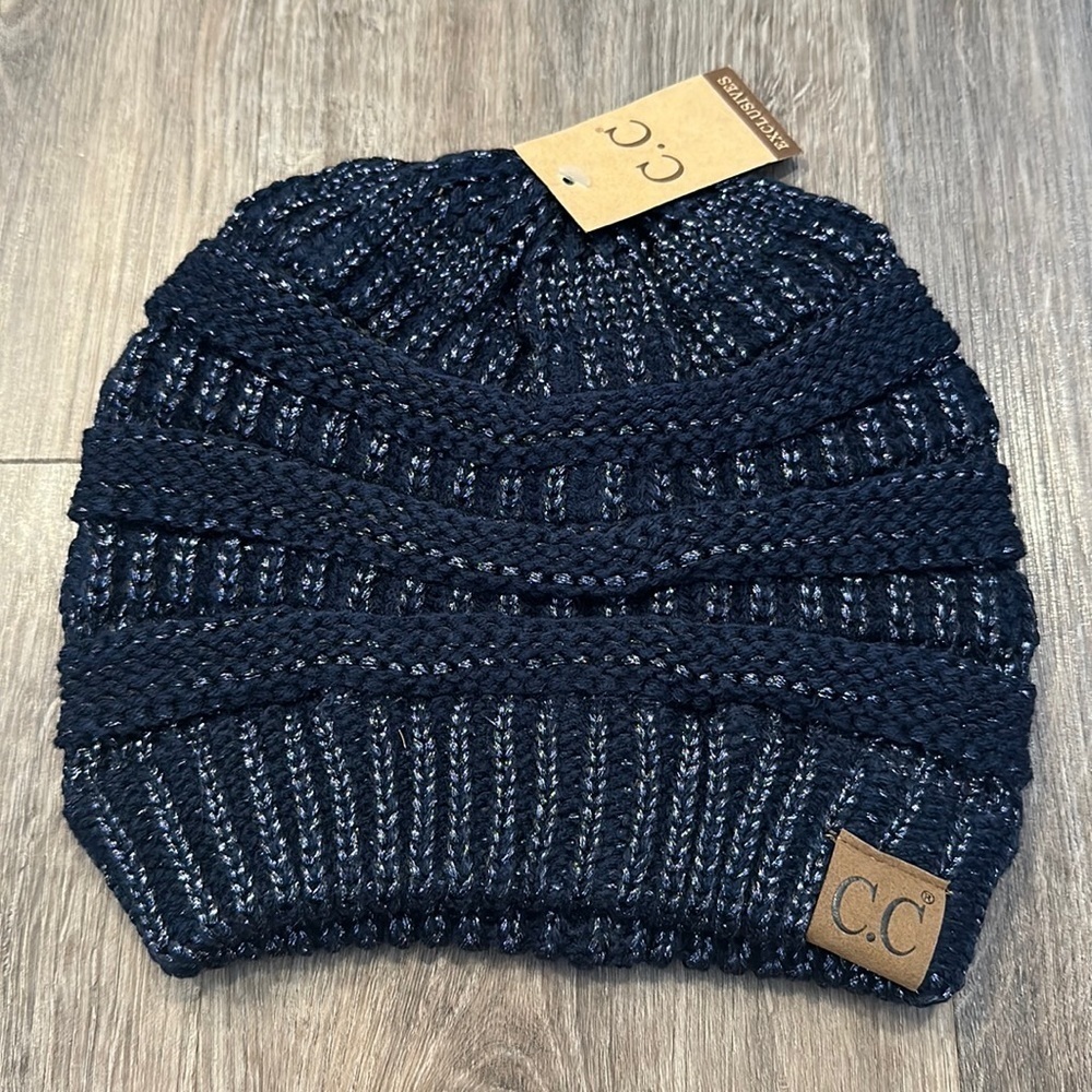 CC Blue Shimmer Knit Hat